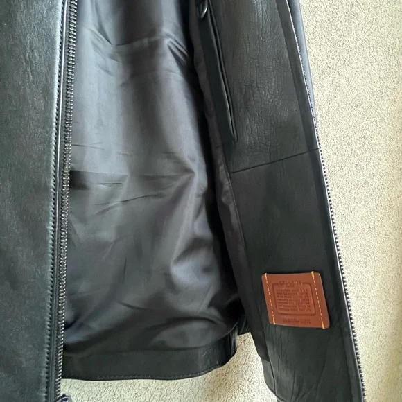 Coach Black Leather Jacket - Picture 6 of 7